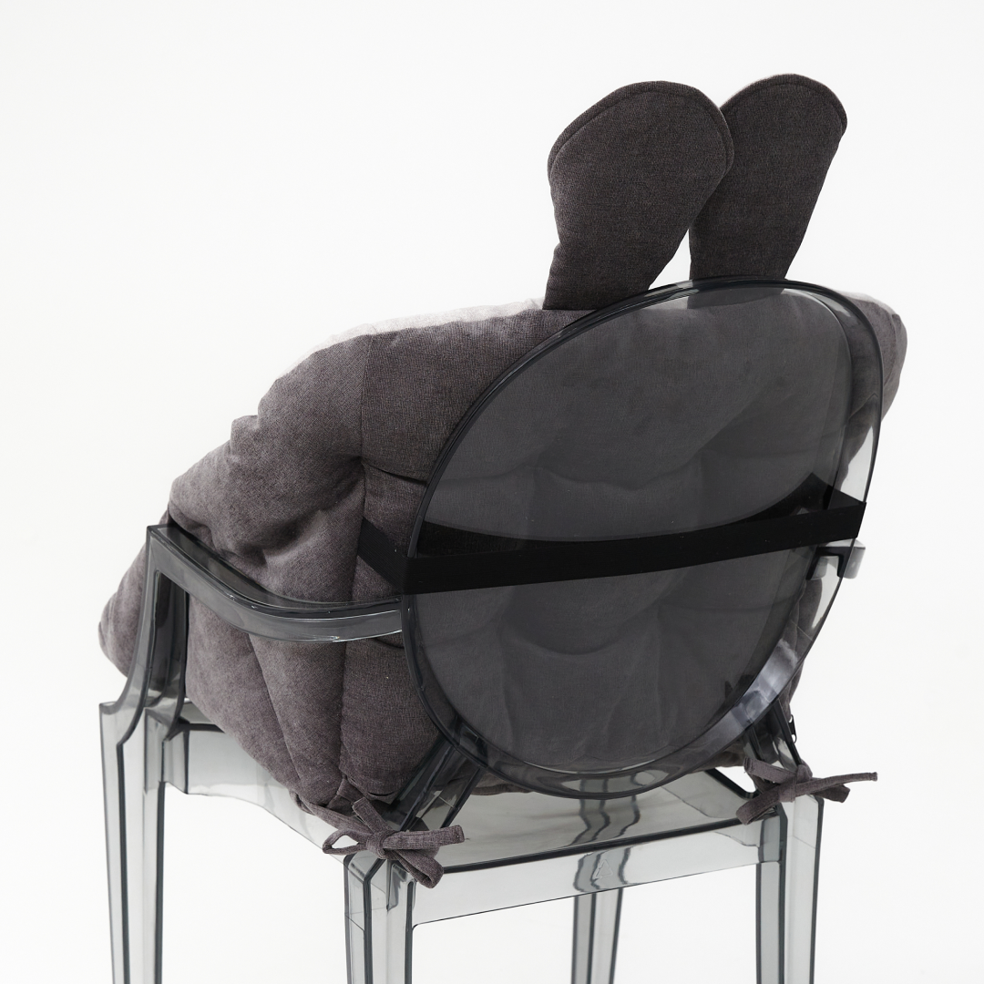 Мягкая подушка для стула с ушками двухцветная Мягкая подушка для стула с ушками двухцветная | Мастерская бескаркасной мебели KRESLO