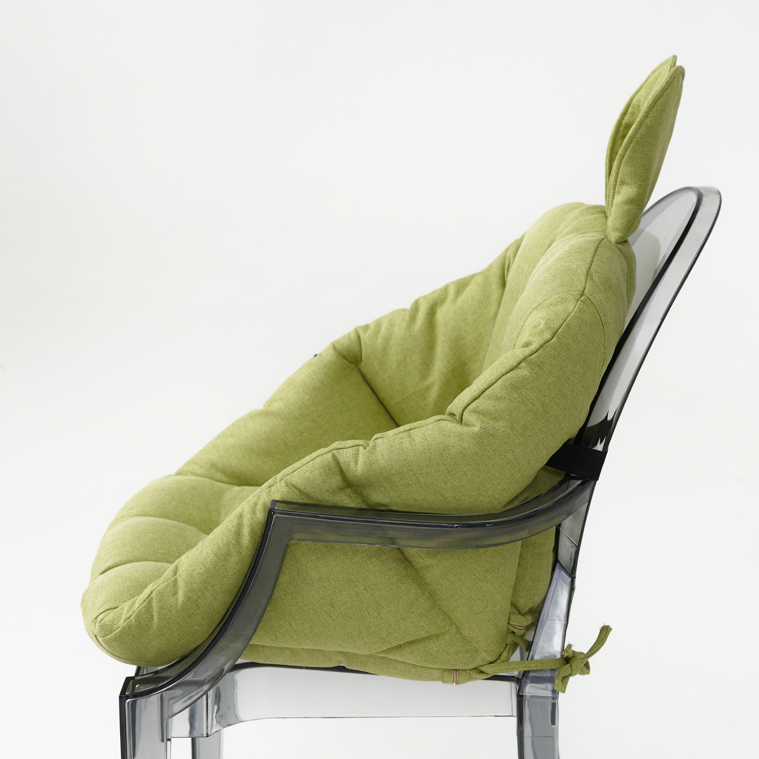 Мягкая подушка для стула с ушками в рогожке Мягкая подушка для стула с ушками в рогожке | Мастерская бескаркасной мебели KRESLO