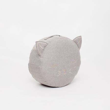 Детский пуф котик с вышивкой Детский пуф котик с вышивкой | Мастерская бескаркасной мебели KRESLO