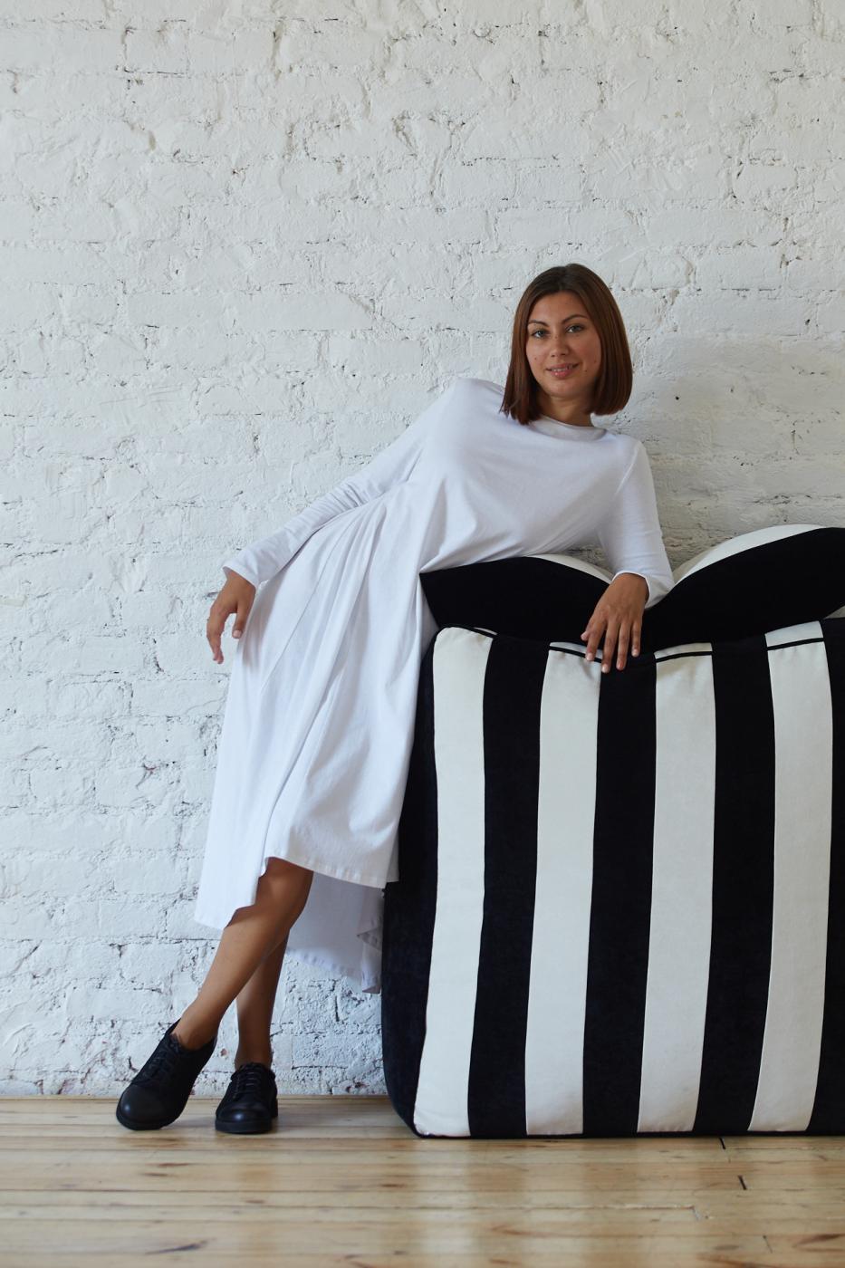 Пуф с полосками | Мастерская бескаркасной мебели KRESLO