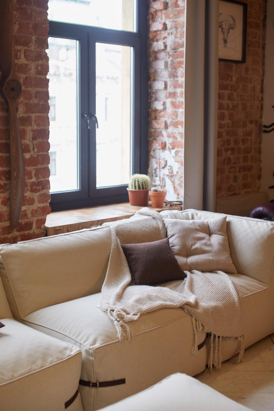 Модульный диван Premium c ремешками из кожи Модульный диван Premium c ремешками из кожи | Мастерская бескаркасной мебели KRESLO