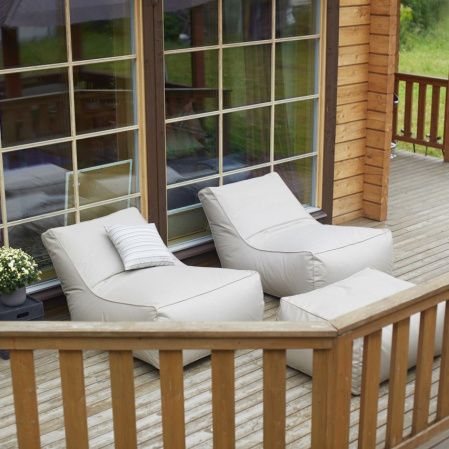 Набор лежаков с пуфом для улицы | Мастерская бескаркасной мебели KRESLO
