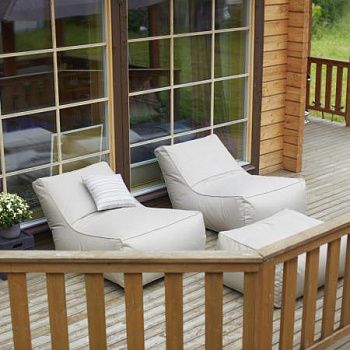 Набор лежаков с пуфом для улицы | Мастерская бескаркасной мебели KRESLO