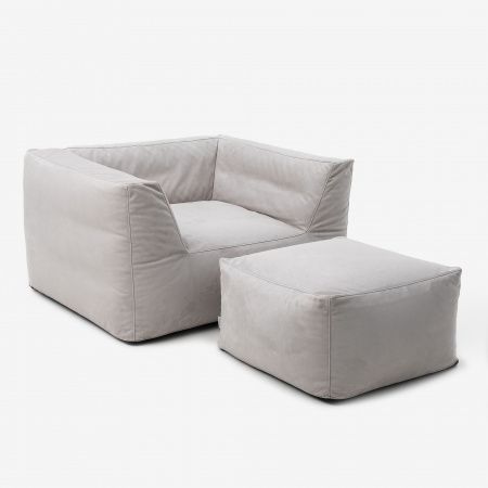 Кресло с двумя подлокотниками DORINO в велюре | Мастерская бескаркасной мебели KRESLO