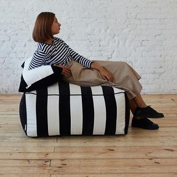 Пуф с полосками | Мастерская бескаркасной мебели KRESLO