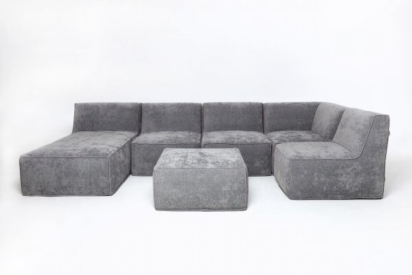 Модульный диван CUBE c лежаком | Мастерская бескаркасной мебели KRESLO