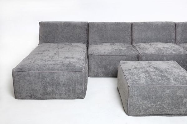 Модульный диван CUBE c лежаком | Мастерская бескаркасной мебели KRESLO